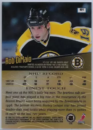 1998-99 Finest No Protector #61 Rob DiMaio