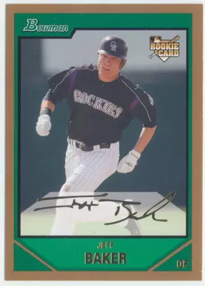 2007 Bowman - Jeff Baker #204 Gold Parallel