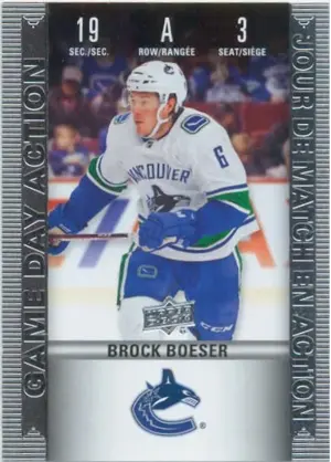 2019-20 TIM HORTONS - BROCK BOESER #HGD-3 GAME DAY ACTION