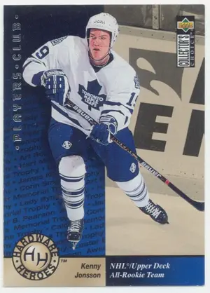 1995-96 COLLECTOR'S CHOICE - KENNY JONSSON #373 HARDWARE HEROES PLAYER'S CLUB