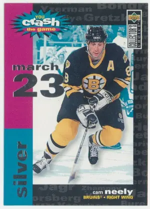 1995-96 COLLECTOR'S CHOICE - CAM NEELY #C14 YOU CRASH THE GAME SILVER