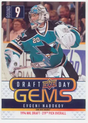 2009-10 UPPER DECK - EVGENI NABOKOV #GEM9 DRAFT DAY GEMS