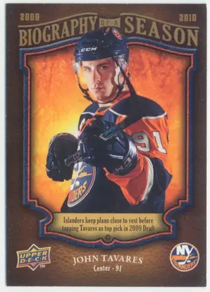 2009-10 UPPER DECK BIOGRAPHY OF A SEASON - JOHN TAVARES #BOS4⚠️