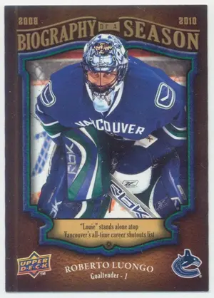 2009-10 UPPER DECK BIOGRAPHY OF A SEASON - ROBERTO LUONGO #BOS9⚠️