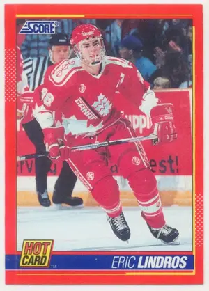 1991-92 SCORE - ERIC LINDROS #1 HOT CARD