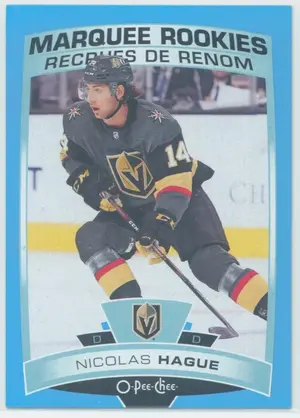 2019-20 O-PEE-CHEE - NICOLAS HAGUE #619 MARQUEE ROOKIES BLUE