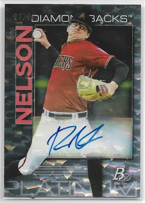 2020 Bowman Platinum Top Prospects Autographs Ice #TOP-48 Ryne Nelson (03/50)