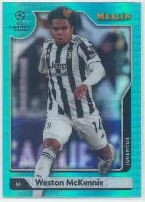 2021-22 Topps Merlin Collection Chrome UCL - Weston McKennie #44 Aqua Prism Refractor Parallel