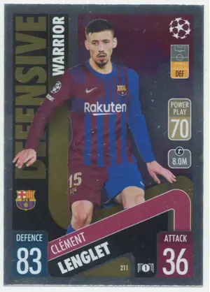 2021-22 Topps Match Attax UCL - Clement Lenglet #211 Defensive Warrior