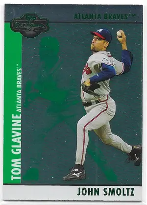 2008 Topps Co-Signers Silver Green #010 John Smoltz (w/ Tom Glavine) (185/200)