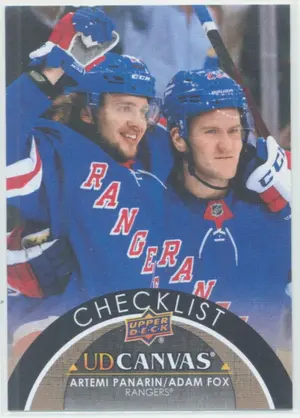 2021-22 UPPER DECK - ARTEMI PANARIN/ADAM FOX #C210 UD CANVAS CHECKLIST