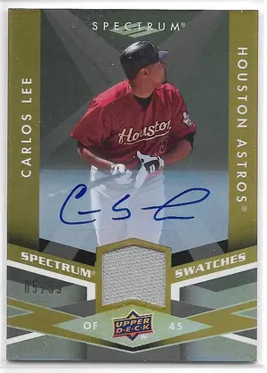 2009 Spectrum Spectrum Swatches Autograph #SS-CL Carlos Lee (05/99)