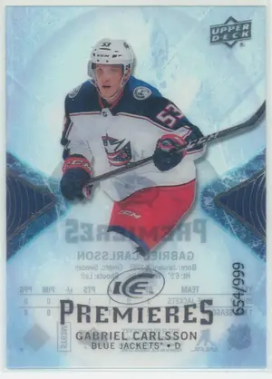2017-18 UPPER DECK ICE - GABRIEL CARLSSON #148 ICE PREMIERES 654/999