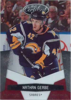 2010-11 CERTIFIED - NATHAN GERBE #19 PLATINUM RED 452/999