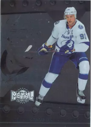 2014-15 FLEER SHOWCASE - STEVEN STAMKOS #1 METAL UNIVERSE