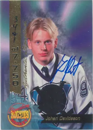1995 SIGNATURES ROOKIES - JOHAN DAVIDSSON #57 SIGNATURES 3481/7750