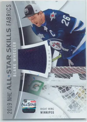2019-20 SP GAME USED - BLAKE WHEELER #AS-BW ALL-STAR SKILLS FABRICS