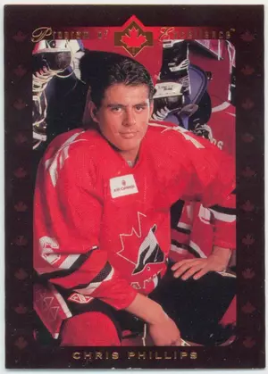 1995-96 UPPER DECK - CHRIS PHILLIPS #517 PROGRAM OF EXCELLENCE ROOKIE