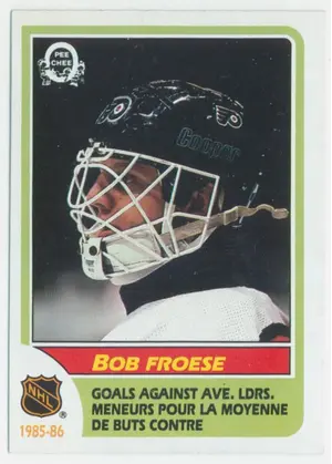 1986-87 O-PEE-CHEE - BOB FROESE #263 GOALS AGAINST AVG. LEADERS