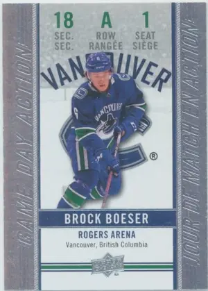 2018-19 TIM HORTONS - BROCK BOESER #GDA-1 GAME DAY ACTION