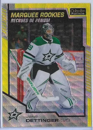 2020-21 OPC Platinum Neon Yellow Surge #175 Jake Oettinger RC