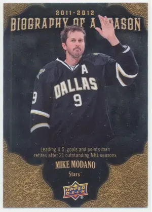 2011-12 UPPER DECK BIOGRAPHY OF A SEASON - MIKE MODANO #BOS9⚠️