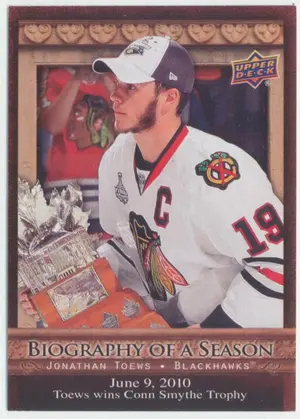 2010-11 UPPER DECK BIOGRAPHY OF A SEASON - JONATHAN TOEWS #BOS8⚠️