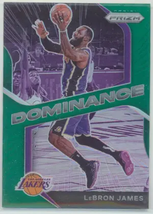 2020-21 Panini Prizm LeBron James Dominance Green Prizm Parallel #17