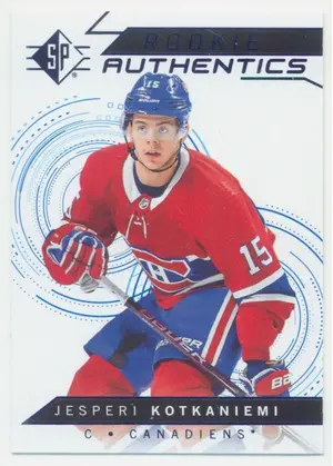 2018-19 SP - JESPERI KOTKANIEMI #130 ROOKIE AUTHENTICS BLUE