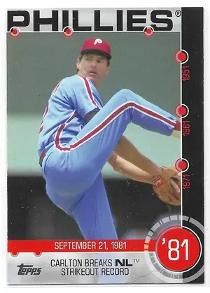 2015 Topps Baseball History #13B Steve Carlton Breaks NL Strikeout Record