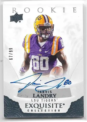 2013 Exquisite Collection 2014 Exquisite Preview Rookie Signatures #ER-JL Jarvis Landry (67/99)