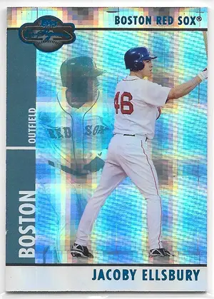 2008 Topps Co-Signers Hyper Plaid Blue #001 Jacoby Ellsbury (14/50)