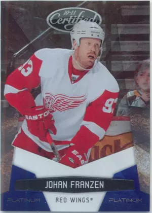 2010-11 CERTIFIED - JOHAN FRANZEN #55 PLATINUM BLUE 43/250