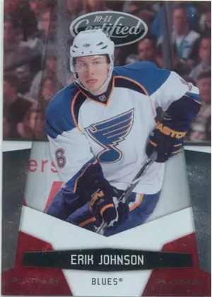 2010-11 CERTIFIED - ERIK JOHNSON #127 PLATINUM RED 397/999