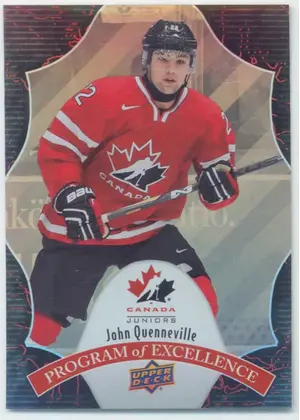 2016 TEAM CANADA JUNIORS - JOHN QUENNEVILLE #POE-21 PROGRAM OF EXCELLENCE RAINBOW GOLD