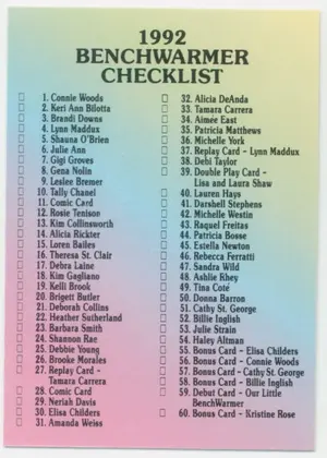 1992 Benchwarmer - Checklist #120