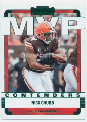 2022 Contenders Football - Nick Chubb #MVP-NCH MVP Contenders Emerald Parallel
