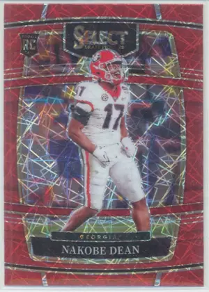 2022 Panini Select Draft Picks - Nakobe Dean #37 Red Lazer Prizm Parallel