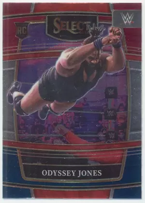 2022 Panini Select WWE - Odyssey Jones #64 Concourse Red and Blue Parallel