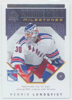 2018-19 SP AUTHENTIC - HENRIK LUNDQVIST #RYM-HL ROOKIE YEAR MILESTONES
