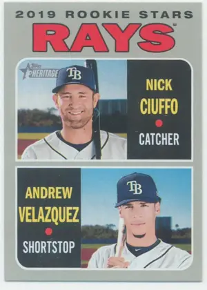 2019 Topps Heritage - Nick Ciuffo/Andrew Velazquez #381 Rookie Stars