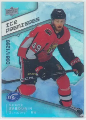 2019-20 UPPER DECK ICE - SCOTT SABOURIN #54 ICE PREMIERES 981/1299