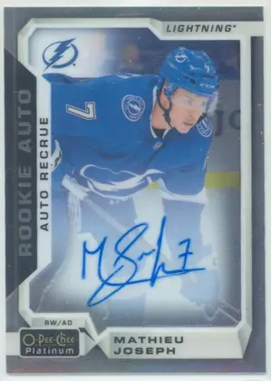 2018-19 O-PEE-CHEE PLATINUM - MATHIEU JOSEPH #R-MJ ROOKIE AUTO
