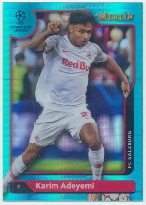 2021-22 Topps Merlin Collection Chrome UCL - Karim Adeyemi #33 Aqua Prism Refractor Parallel