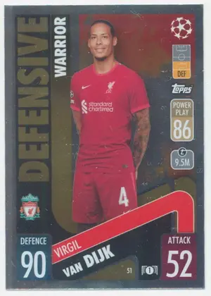2021-22 Topps Match Attax UCL - Virgil Van Dijk #51 Defensive Warrior