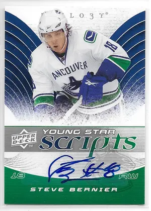 2008-09 Trilogy Young Star Scripts #YS-SB Steve Bernier