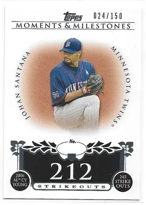 2008 Topps Moments & Milestones #87 Johan Santana (024/150)