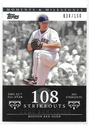 2007 Topps Moments & Milestones #92 Curt Schilling (034/150)