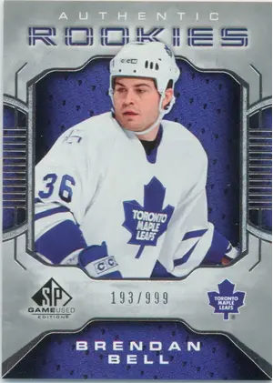 2006-07 SP GAME USED - BRENDAN BELL #155 AUTHENTIC ROOKIES 193/999