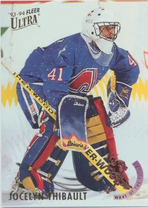 1993-94 ULTRA - JOCELYN THIBAULT #18 WAVE OF THE FUTURE